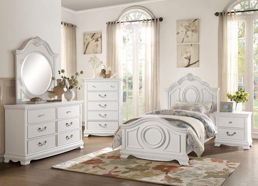 Lucida Twin Panel Bed in White 2039TW-1 - LasVegasFurnitureOnline.com