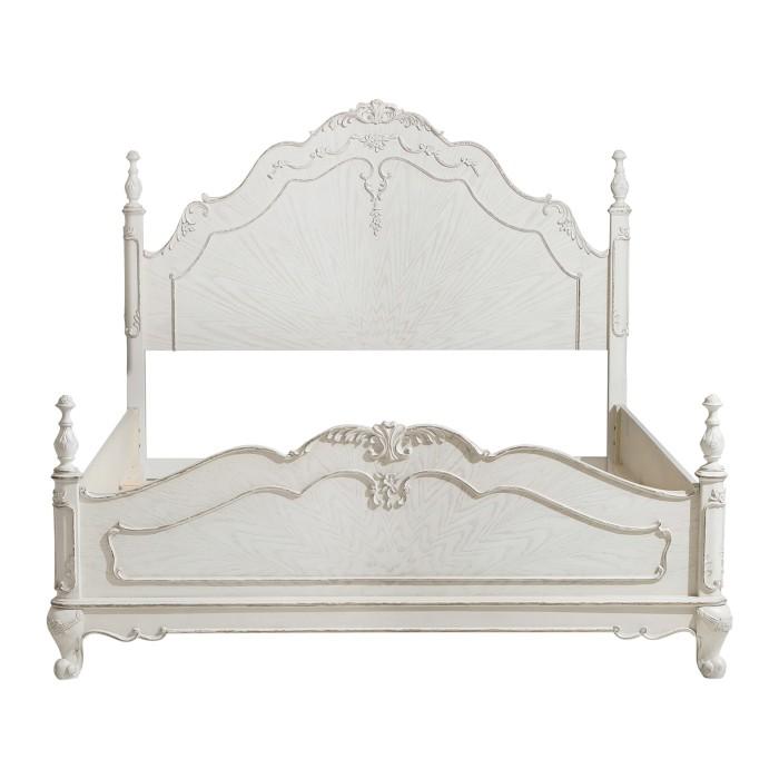 Cinderella Queen Poster Bed in Antique White 1386NW-1 - LasVegasFurnitureOnline.com
