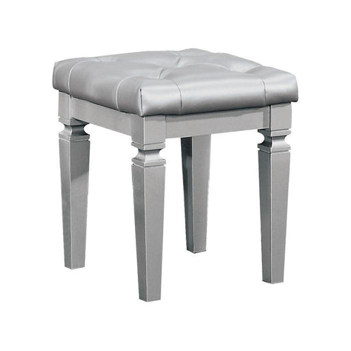 Allura Vanity Stool in Silver 1916-14 - LasVegasFurnitureOnline.com