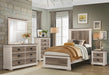 Arcadia Twin Panel Bed in White & Weathered Gray 1677T-1 - LasVegasFurnitureOnline.com