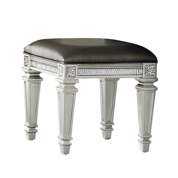 Bevelle Vanity Stool in Silver 1958-14 - LasVegasFurnitureOnline.com