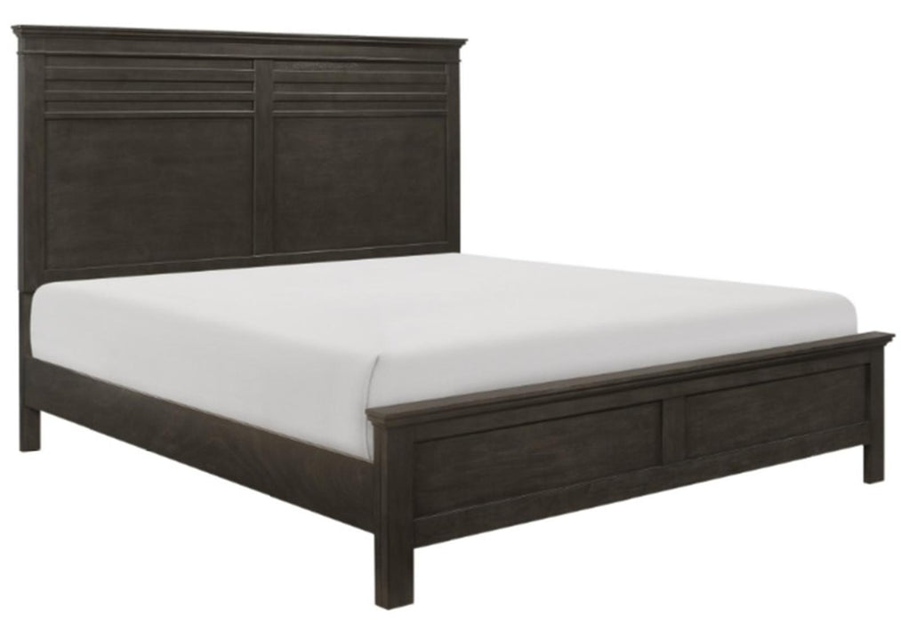 Blaire Farm Queen Panel Bed in Saddle Brown Wood 1675-1 - LasVegasFurnitureOnline.com