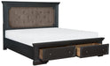 Bolingbrook Queen Upholstered Storage Platform Bed in Coffee 1647-1 - LasVegasFurnitureOnline.com