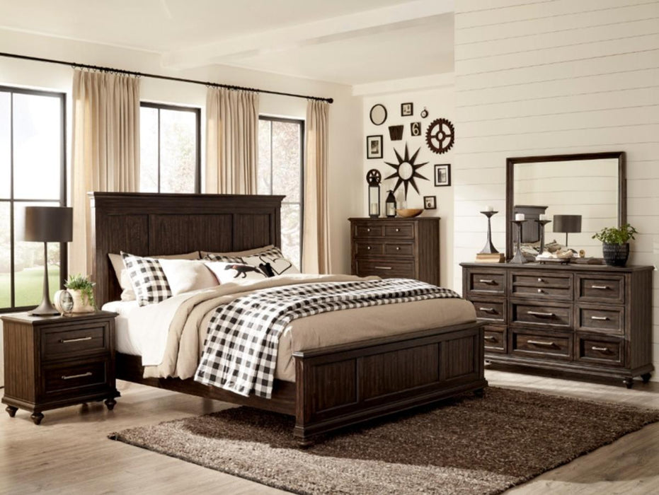 Cardona Queen Panel Bed in Driftwood Charcoal 1689-1 - LasVegasFurnitureOnline.com