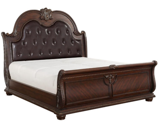 Cavalier Queen Sleigh Bed in Dark Cherry 1757-1* - LasVegasFurnitureOnline.com