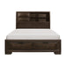 Chesky Queen Bookcase Bed with Footboard Storage in Warm Espresso 1753-1 - LasVegasFurnitureOnline.com