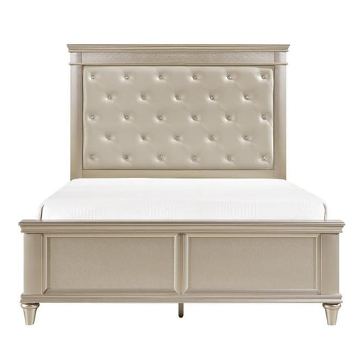 Celandine Queen Panel Bed in Pearl/Silver 1928-1 - LasVegasFurnitureOnline.com