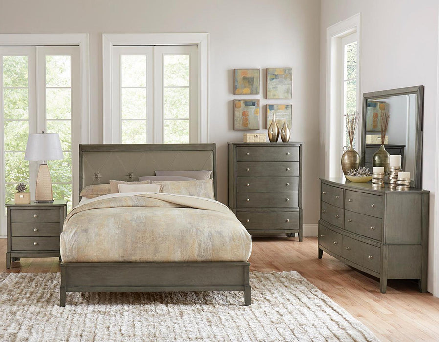 Cotterill Queen Upholstered Sleigh Bed in Gray 1730GY-1 - LasVegasFurnitureOnline.com