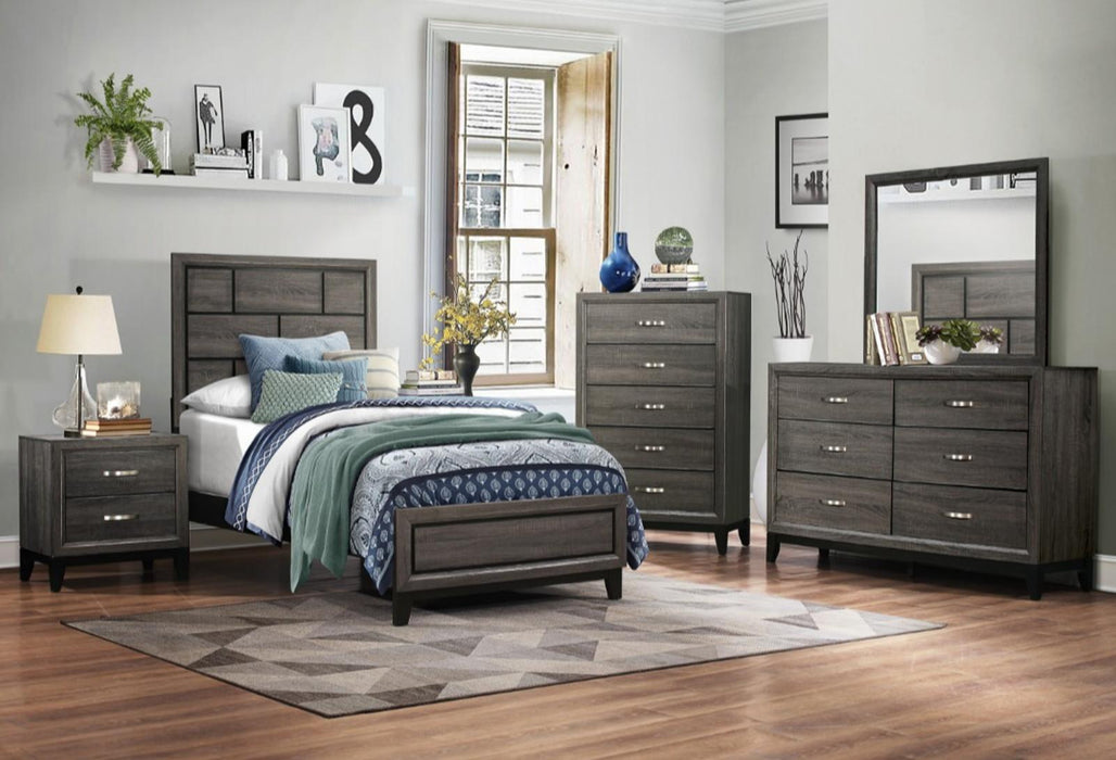 Davi Twin Panel Bed in Gray 1645T-1 - LasVegasFurnitureOnline.com