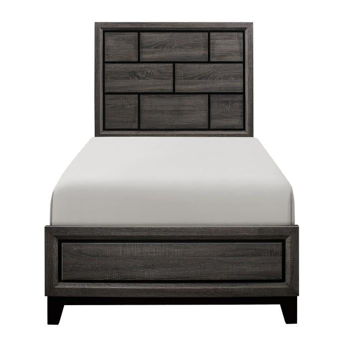 Davi Twin Panel Bed in Gray 1645T-1 - LasVegasFurnitureOnline.com