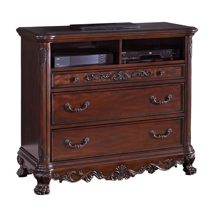 Deryn Park Queen Poster Bed in Cherry 2243-1 - LasVegasFurnitureOnline.com