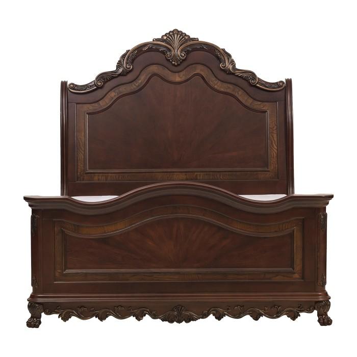Deryn Park Queen Sleigh Bed in Cherry 2243SL-1 - LasVegasFurnitureOnline.com