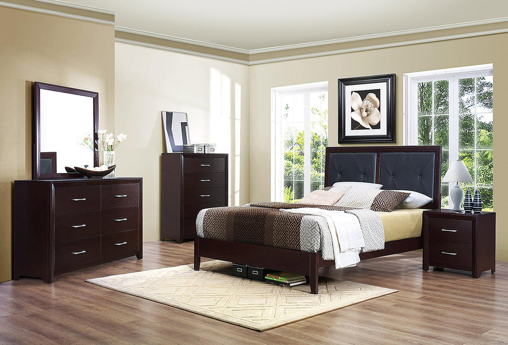Edina Queen Panel Bed in Espresso-Hinted Cherry 2145-1 - LasVegasFurnitureOnline.com