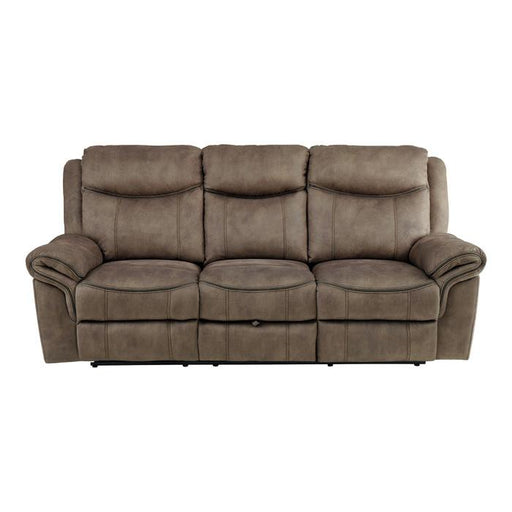Aram Double Glider Reclining Sofa in Dark Brown 8206NF-3 - LasVegasFurnitureOnline.com