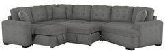 Logansport Corner Seat with 1 Pillow in Gray 9401GRY-CR - LasVegasFurnitureOnline.com