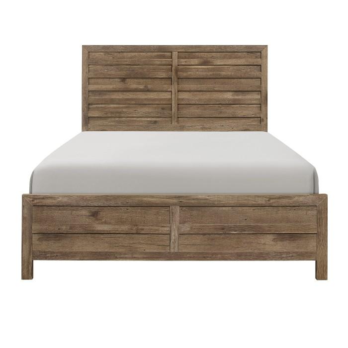 Mandan Queen Panel Bed in Weathered Pine 1910-1 - LasVegasFurnitureOnline.com