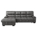 Michigan Sectional with Pull Out Bed and Left Chaise in Dark Gray 9407DG2LC3R - LasVegasFurnitureOnline.com