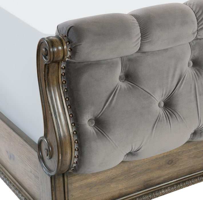 Rachelle Queen Sleigh Bed in Weathered Pecan 1693-1 - LasVegasFurnitureOnline.com