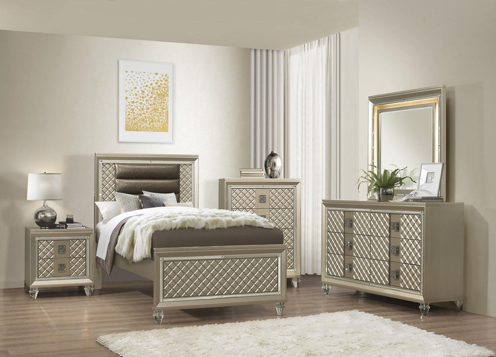 Youth Loudon Twin Platform Bed in Champagne Metallic B1515T-1 - LasVegasFurnitureOnline.com