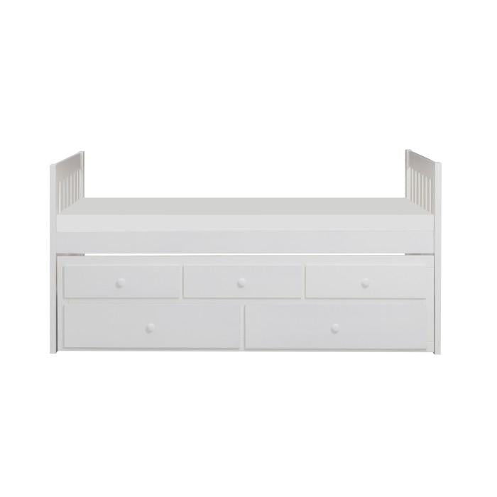 Galen Twin/Twin Trundle Bed with Storage in White B2053PRW-1 - LasVegasFurnitureOnline.com