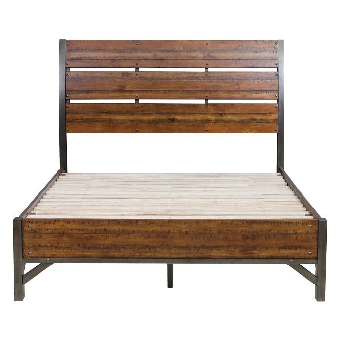 Holverson King Platform Bed in Rustic Brown & Gunmetal 1715K-1EK - LasVegasFurnitureOnline.com