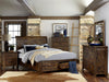 Jerrick Queen Sleigh Platform Bed with Footboard Storage in Burnished Brown 1957-1 - LasVegasFurnitureOnline.com