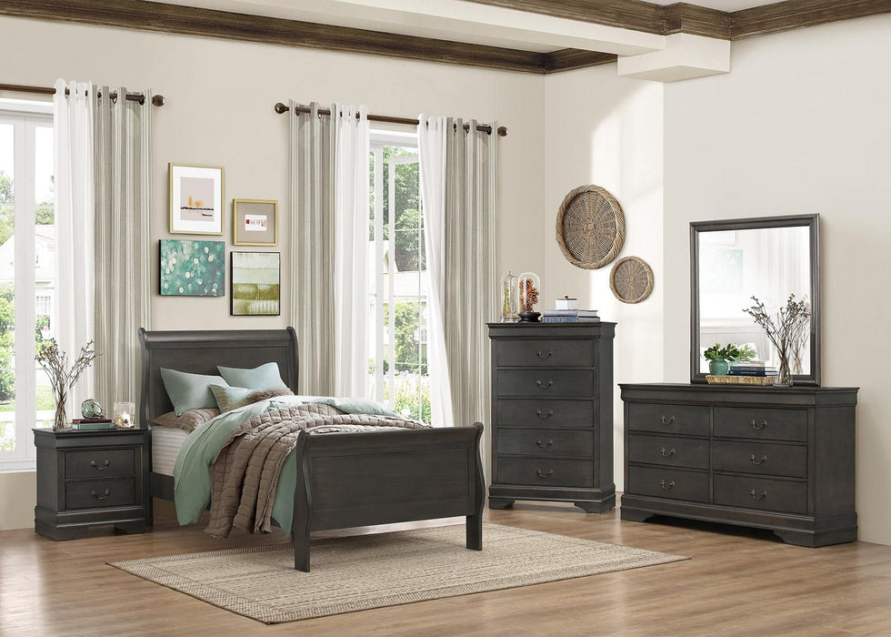 Mayville Twin Sleigh Bed in Gray 2147TSG-1 - LasVegasFurnitureOnline.com