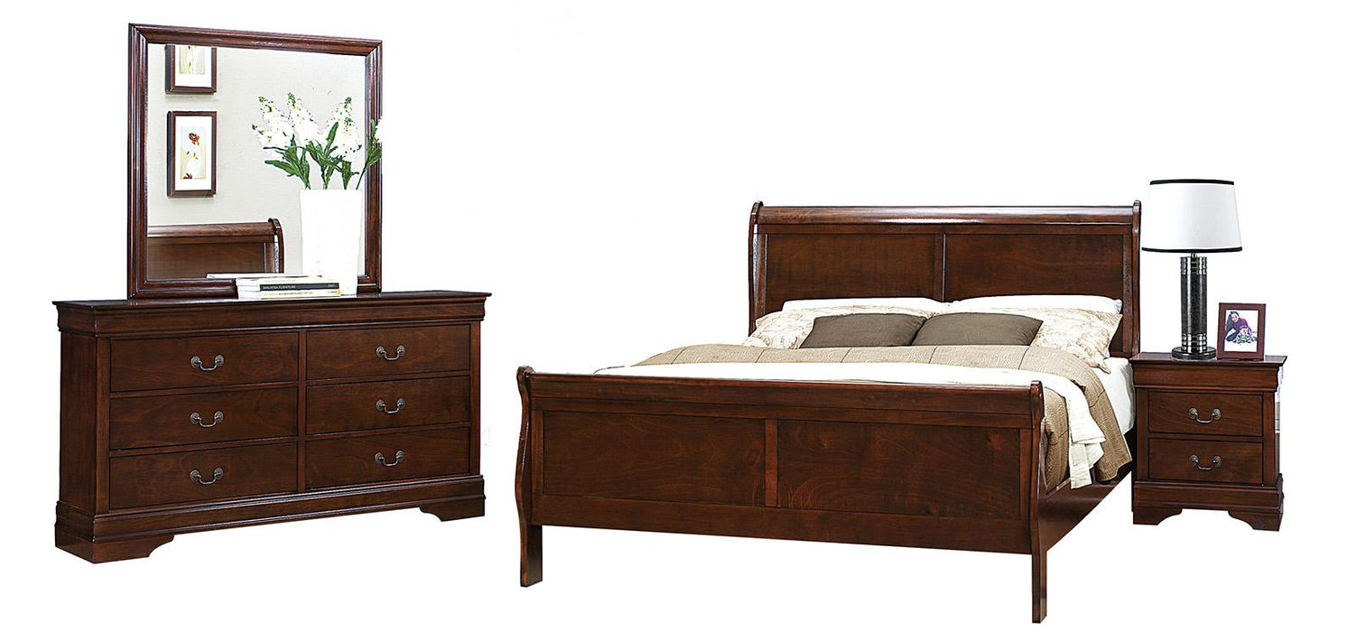 Mayville Queen Sleigh Bed in Brown Cherry 2147-1 - LasVegasFurnitureOnline.com