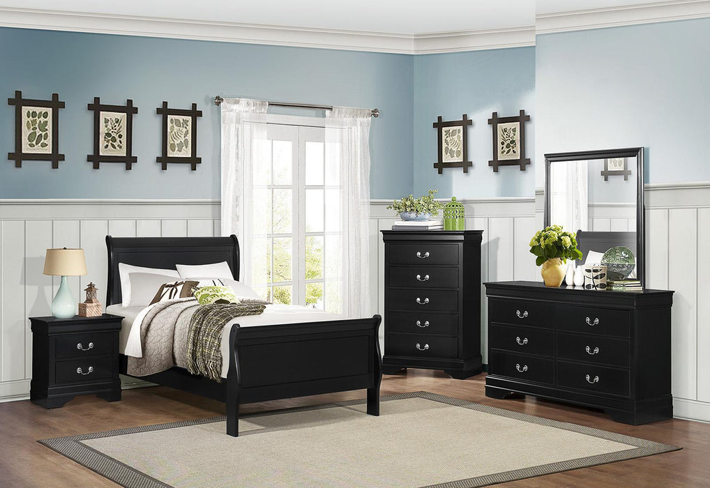 Mayville Twin Sleigh Bed in Black 2147TBK-1 - LasVegasFurnitureOnline.com