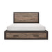 Miter Queen Platform Bed with Footboard Storage in Rustin Mahogany & Dark Ebony 1762-1 - LasVegasFurnitureOnline.com