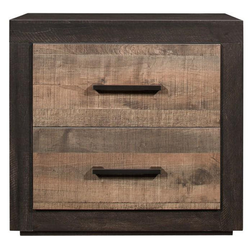 Miter Nightstand in Rustin Mahogany & Dark Ebony 1762-4 - LasVegasFurnitureOnline.com