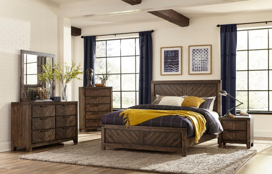 Parnell Queen Panel Bed in Rustic Cherry 1648-1 - LasVegasFurnitureOnline.com