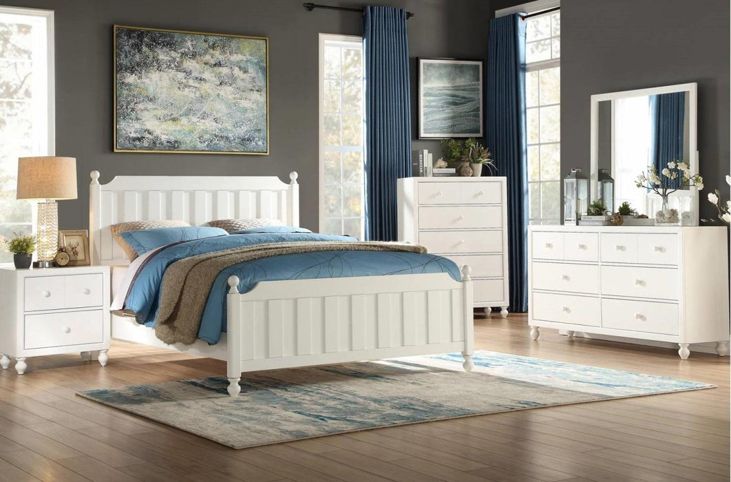 Wellsummer Full Panel Bed in White 1803WF-1* - LasVegasFurnitureOnline.com