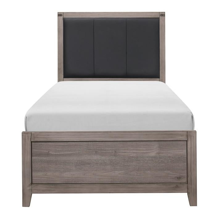 Woodrow Twin Panel Bed in Gray 2042T-1 - LasVegasFurnitureOnline.com