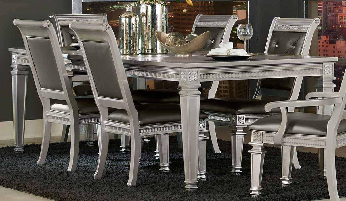 Bevelle Rectangular Dining Table in Silver 1958-96