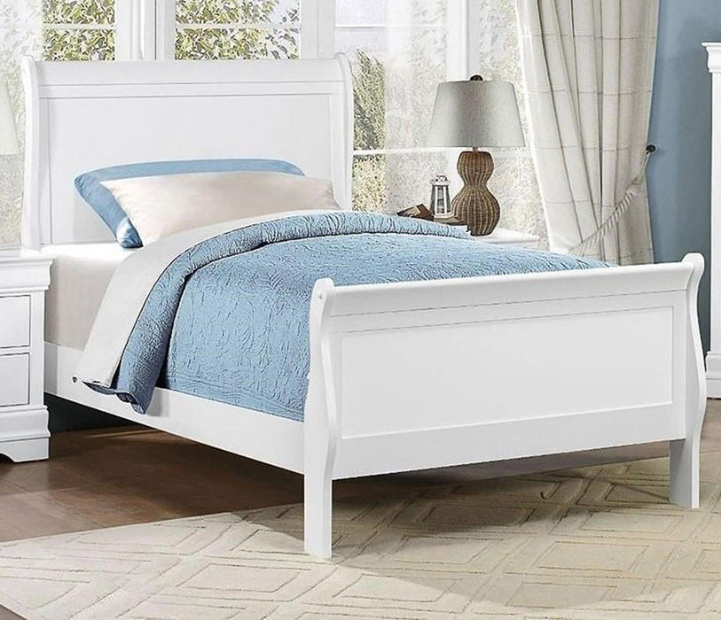 Mayville Twin Sleigh Bed in White 2147TW-1 - LasVegasFurnitureOnline.com