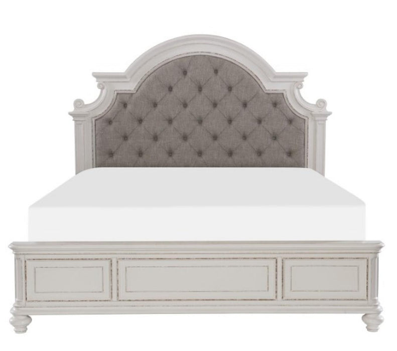 Baylesford King Upholstered Panel Bed in Antique White 1624KW-1EK*