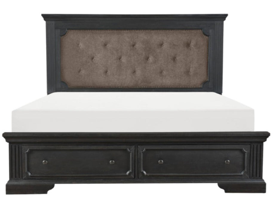Bolingbrook Queen Upholstered Storage Platform Bed in Coffee 1647-1* - LasVegasFurnitureOnline.com