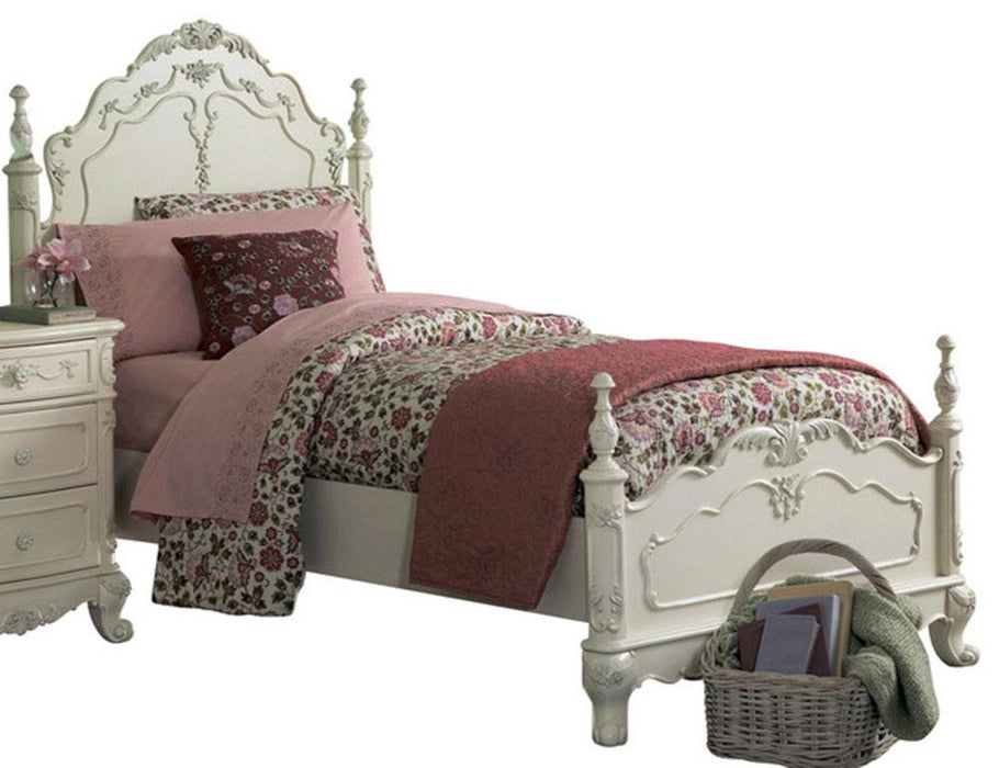 Cinderella Queen Poster Bed in Antique White 1386NW-1* - LasVegasFurnitureOnline.com