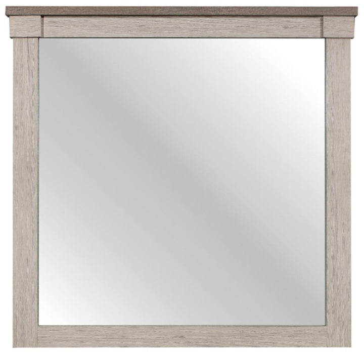 Arcadia Mirror in White & Weathered Gray 1677-6