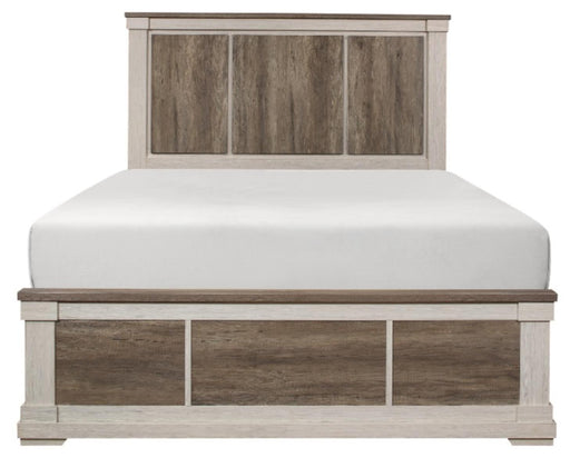 Arcadia Queen Panel Bed in White & Weathered Gray 1677-1* - LasVegasFurnitureOnline.com