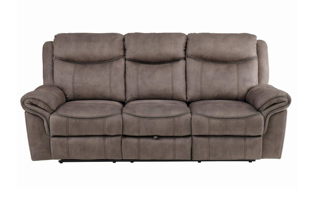 Aram Double Glider Reclining Sofa in Dark Brown 8206NF-3