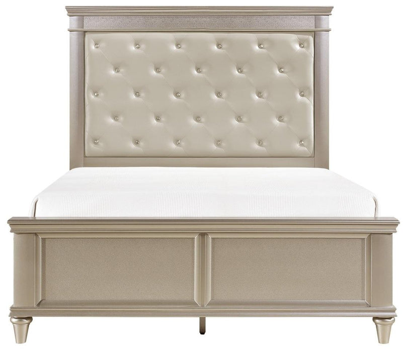 Celandine Queen Panel Bed in Pearl/Silver 1928-1* - LasVegasFurnitureOnline.com