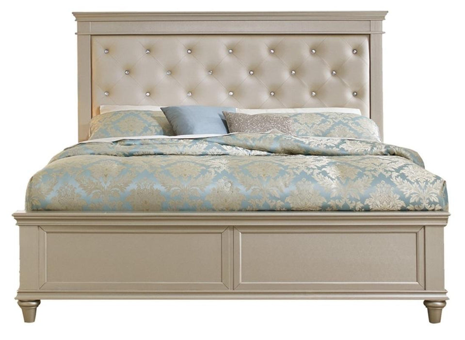 Celandine King Panel Bed in Pearl/Silver 1928K-1EK*