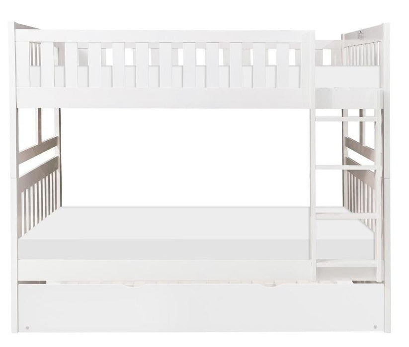 Galen Full/Full Bunk Bed w/ Twin Trundle in White B2053FFW-1*R