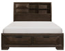 Chesky Queen Bookcase Bed with Footboard Storage in Warm Espresso 1753-1* - LasVegasFurnitureOnline.com
