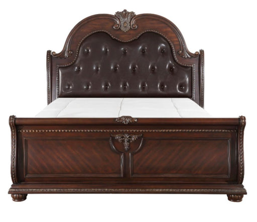 Cavalier Queen Sleigh Bed in Dark Cherry 1757-1* - LasVegasFurnitureOnline.com