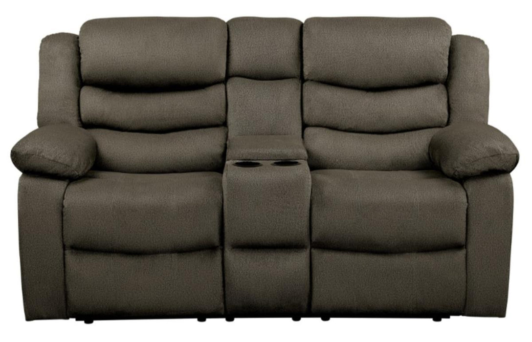 Discus Double Reclining Loveseat in Brown 9526BR-2