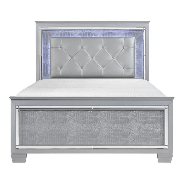 Allura Queen Panel Bed in Silver 1916-1* - LasVegasFurnitureOnline.com