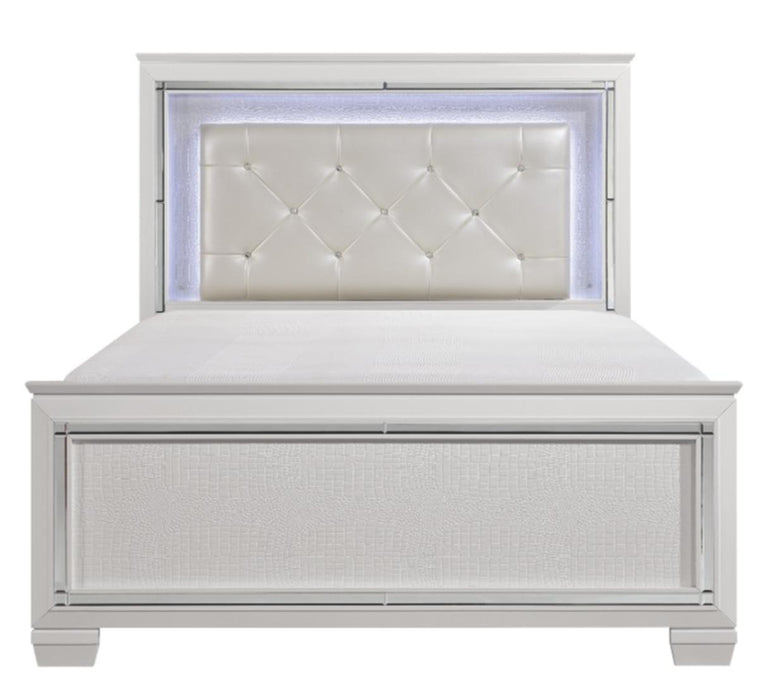 Allura Queen Panel Bed in White 1916W-1* - LasVegasFurnitureOnline.com